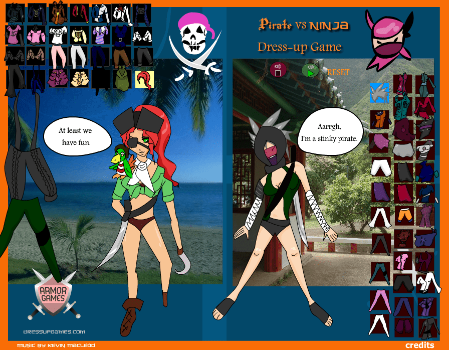 Ninja Versus Pirate Dressup Game screenshot