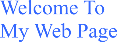 Welcome To My Web Page