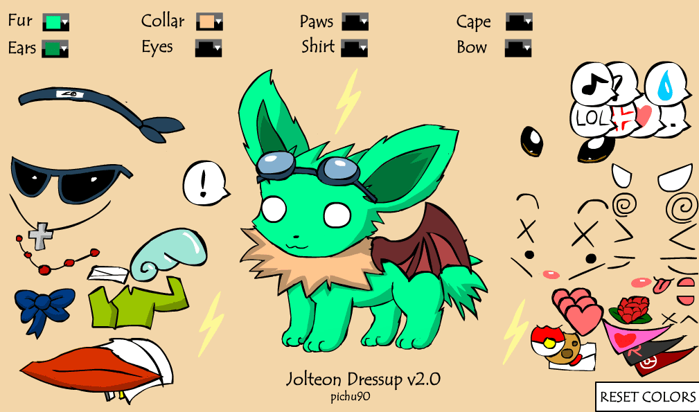 Jolteon Dressup v2.0 screenshot