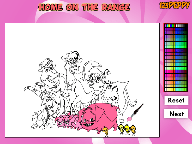 Home on the Range Online Coloring Game screenshot