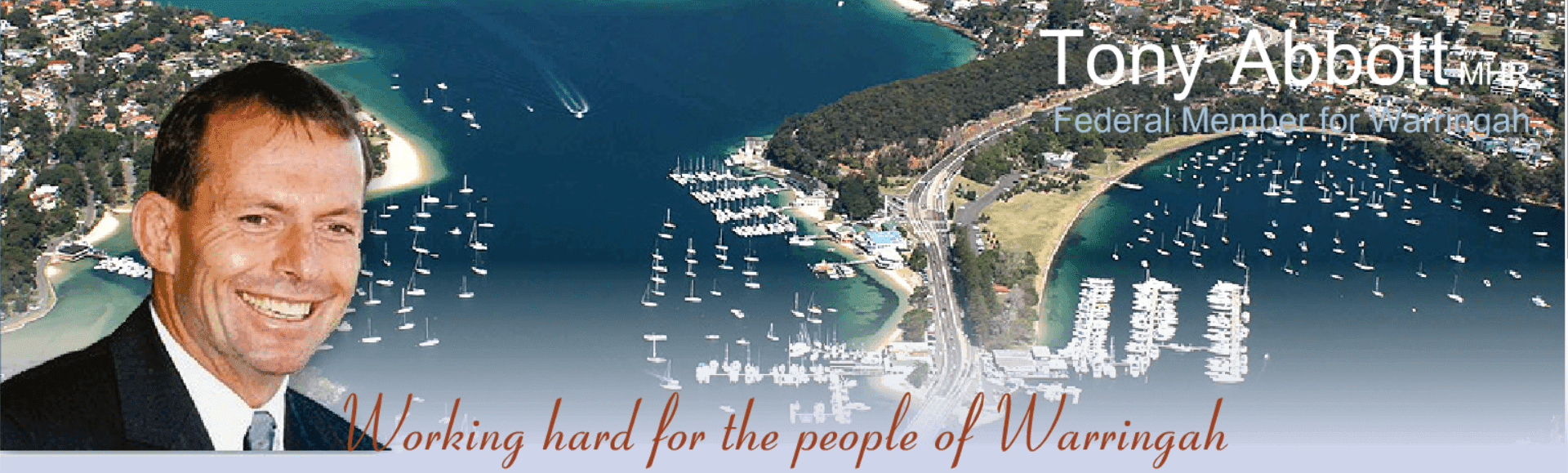 Tony Abbott Website Banner screenshot