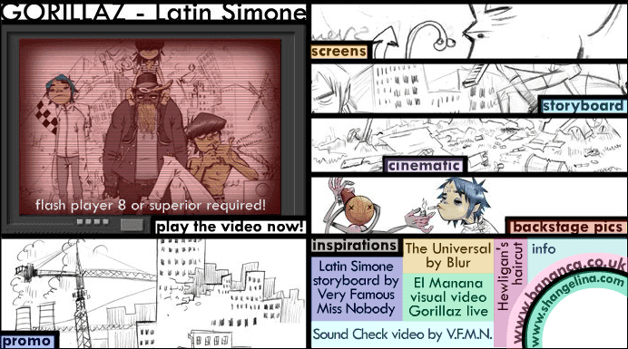 Latin Simone Gorillaz Fan-Made Music Video Page screenshot