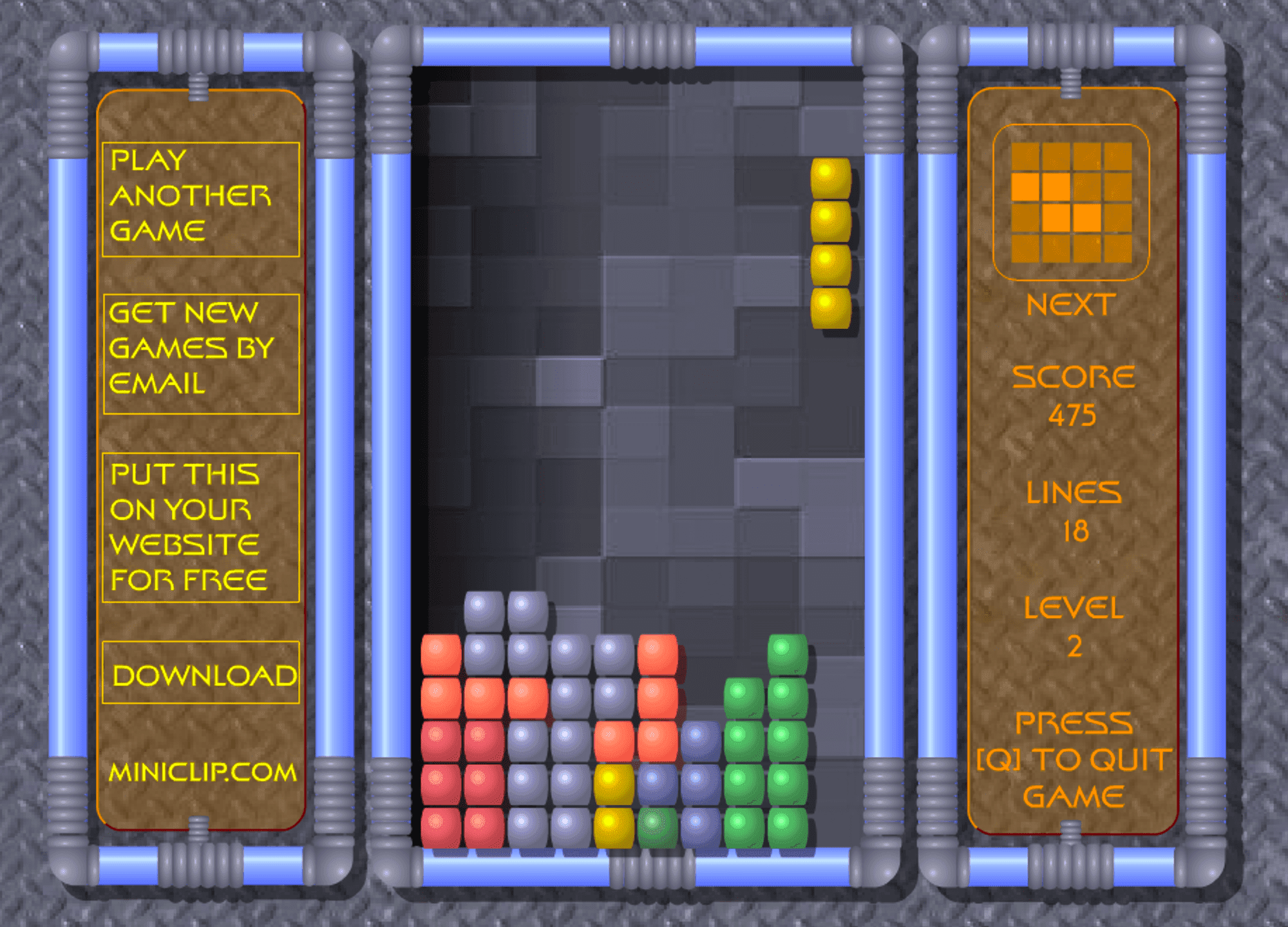 Miniclip.com Tetris screenshot