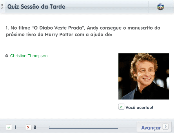 Quiz Sessão da Tarde (2012-06-04) screenshot