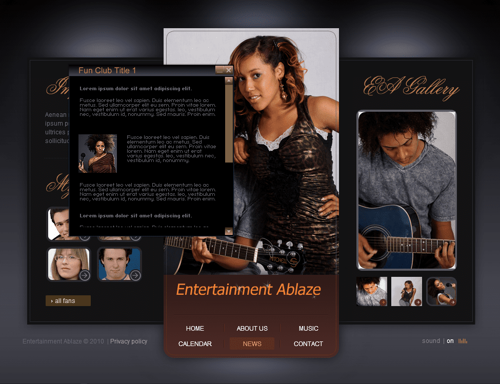 Entertainment Ablaze Microsite screenshot