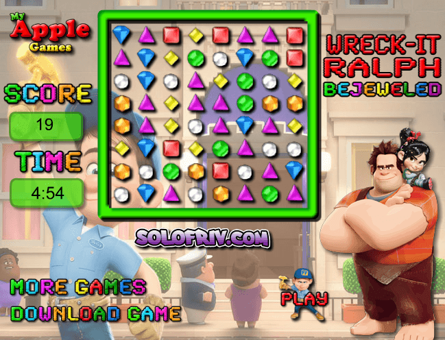 Wreck-It Ralph Bejeweled screenshot
