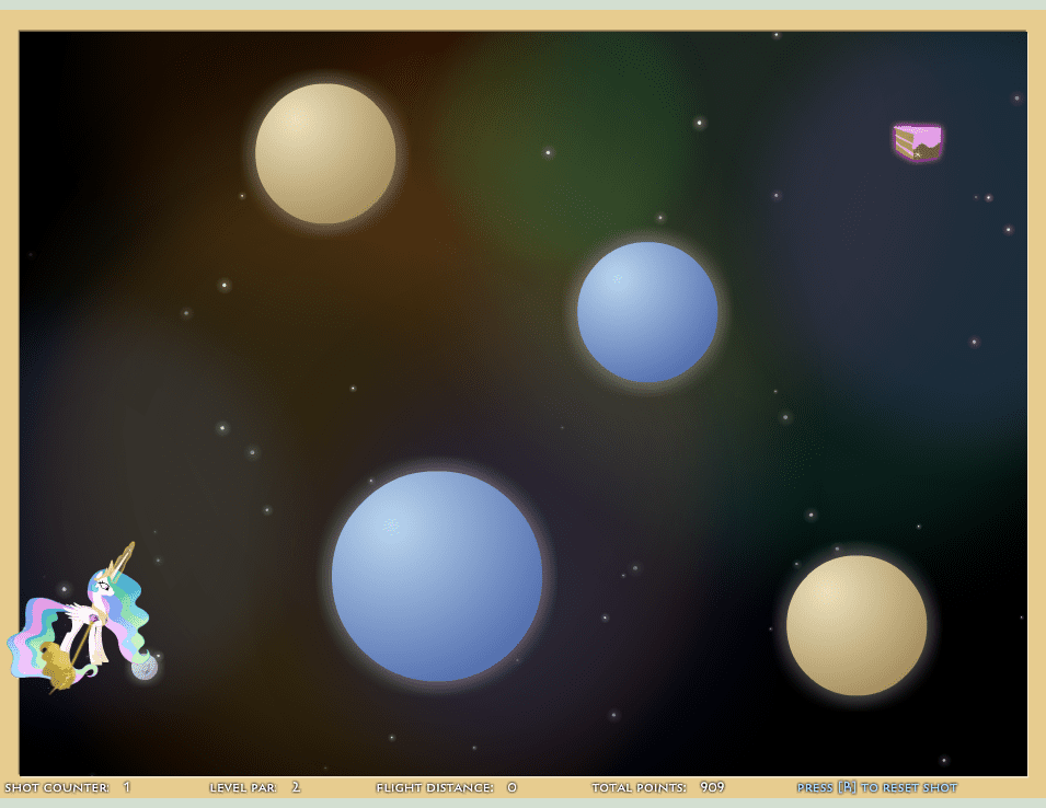 Celestia's Cake Golf Adventure in Space screenshot
