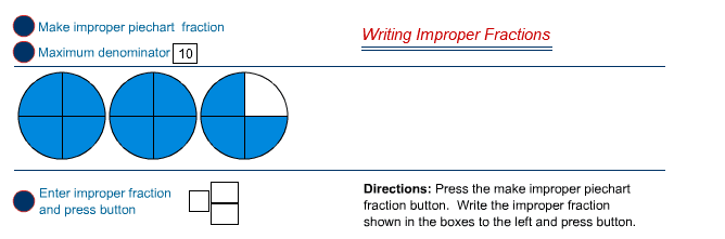 Writing improper fractions screenshot
