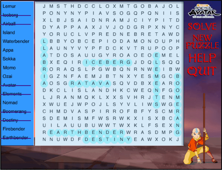 Avatar Word Search screenshot