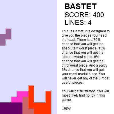 Bastet – Bastard Tetris screenshot