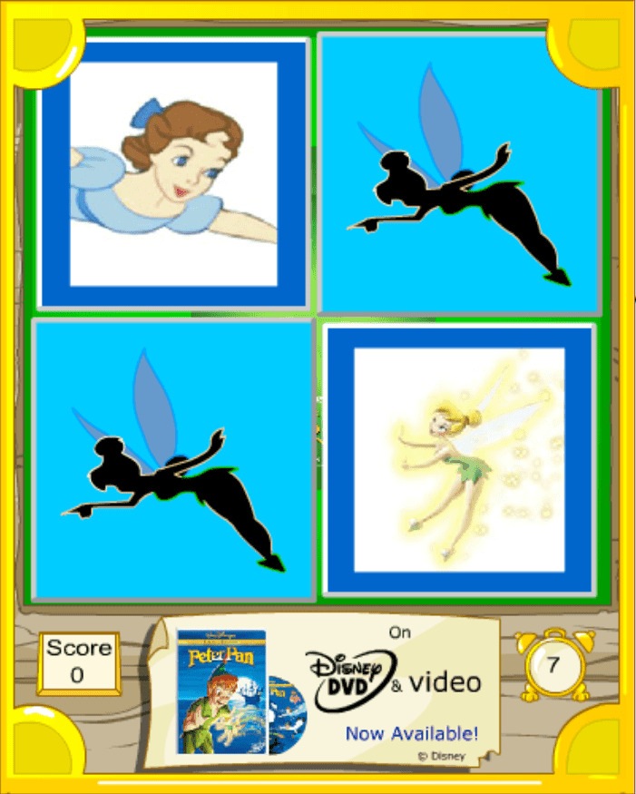 Peter Pan's Neverland Matching Game screenshot