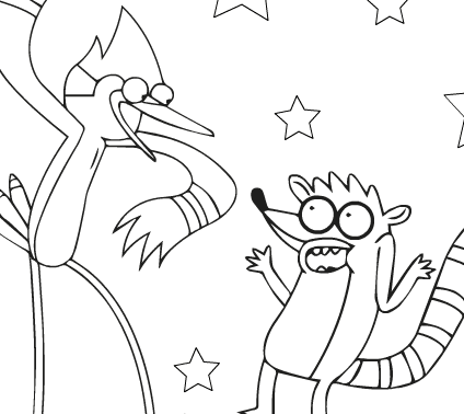Coloring Mordecai and Rigby
