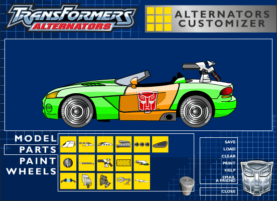 Transformers Alternators Customizer screenshot