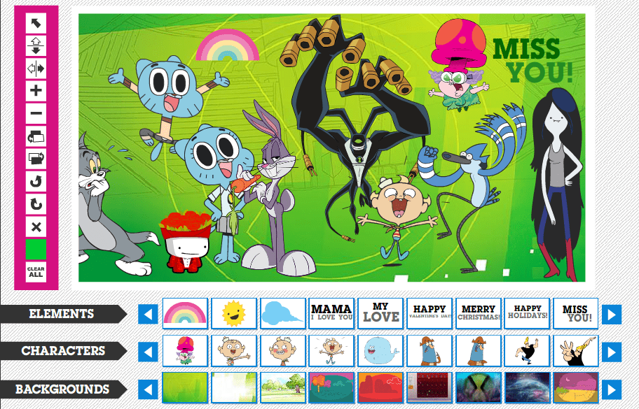 Cartoon Network Asia E-Card Maker screenshot