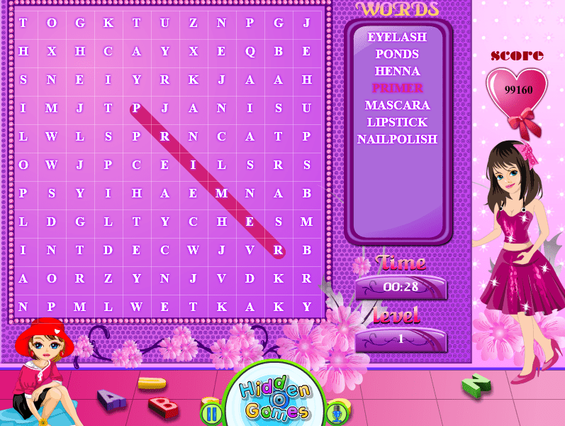 Cosmetics Word Search screenshot