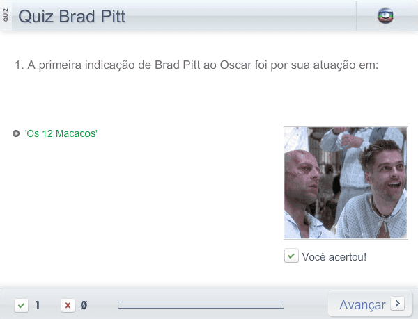 Quiz Brad Pitt screenshot