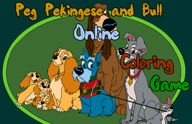 Lady and the Tramp: Peg Pekingese and Bull Online Coloring Game