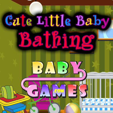 Cute Little Baby Bathing