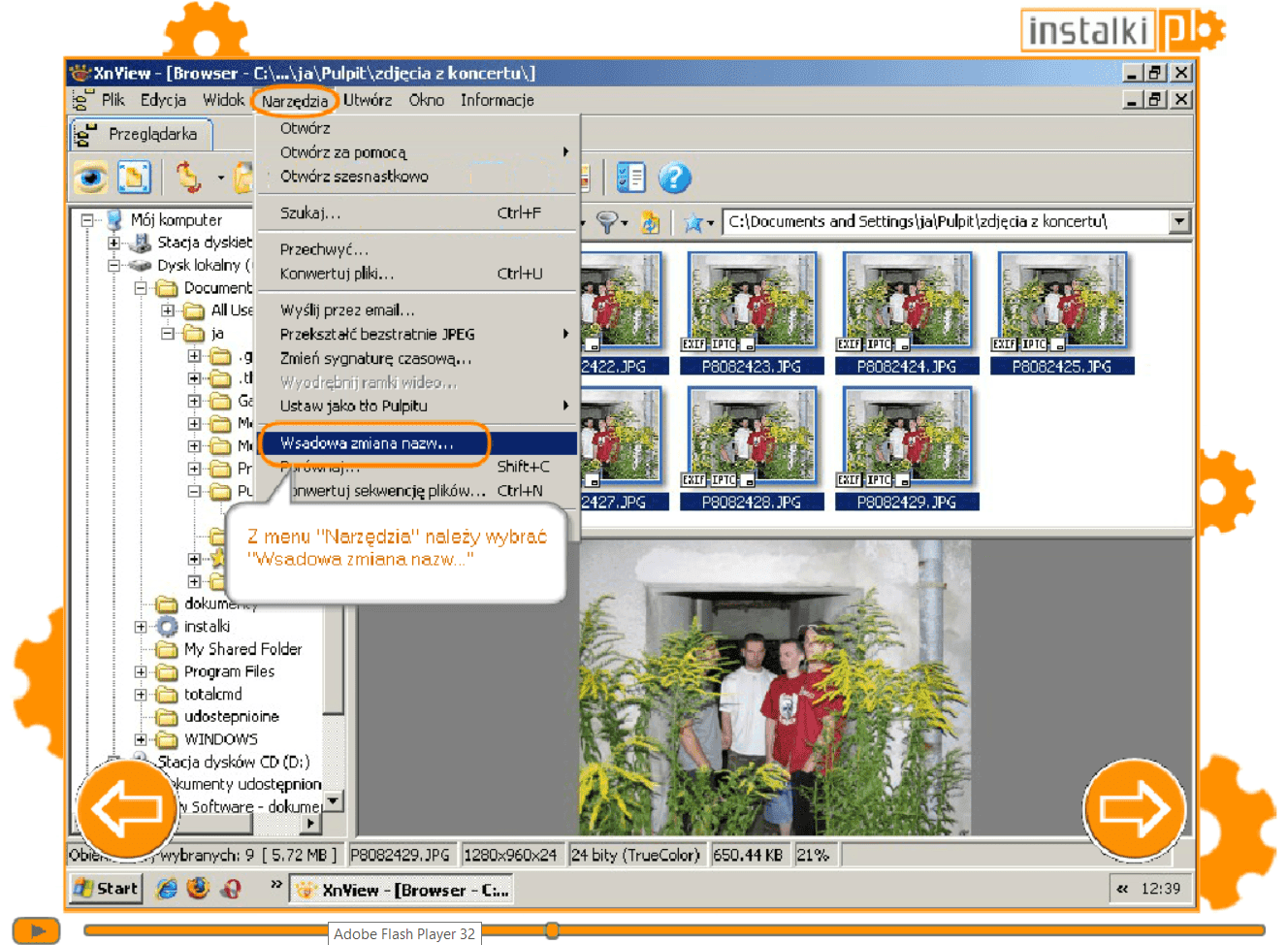 Hurtowe zmiany nazw zdjęć screenshot