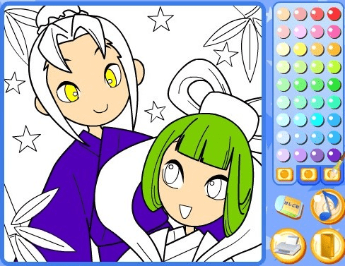 ぬりえおいひめ と ひこぼし screenshot