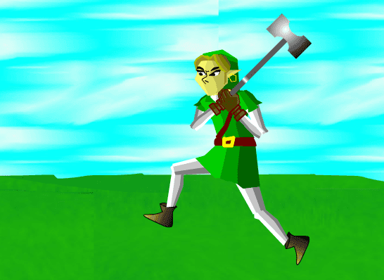 Link running with a hammer screenshot
