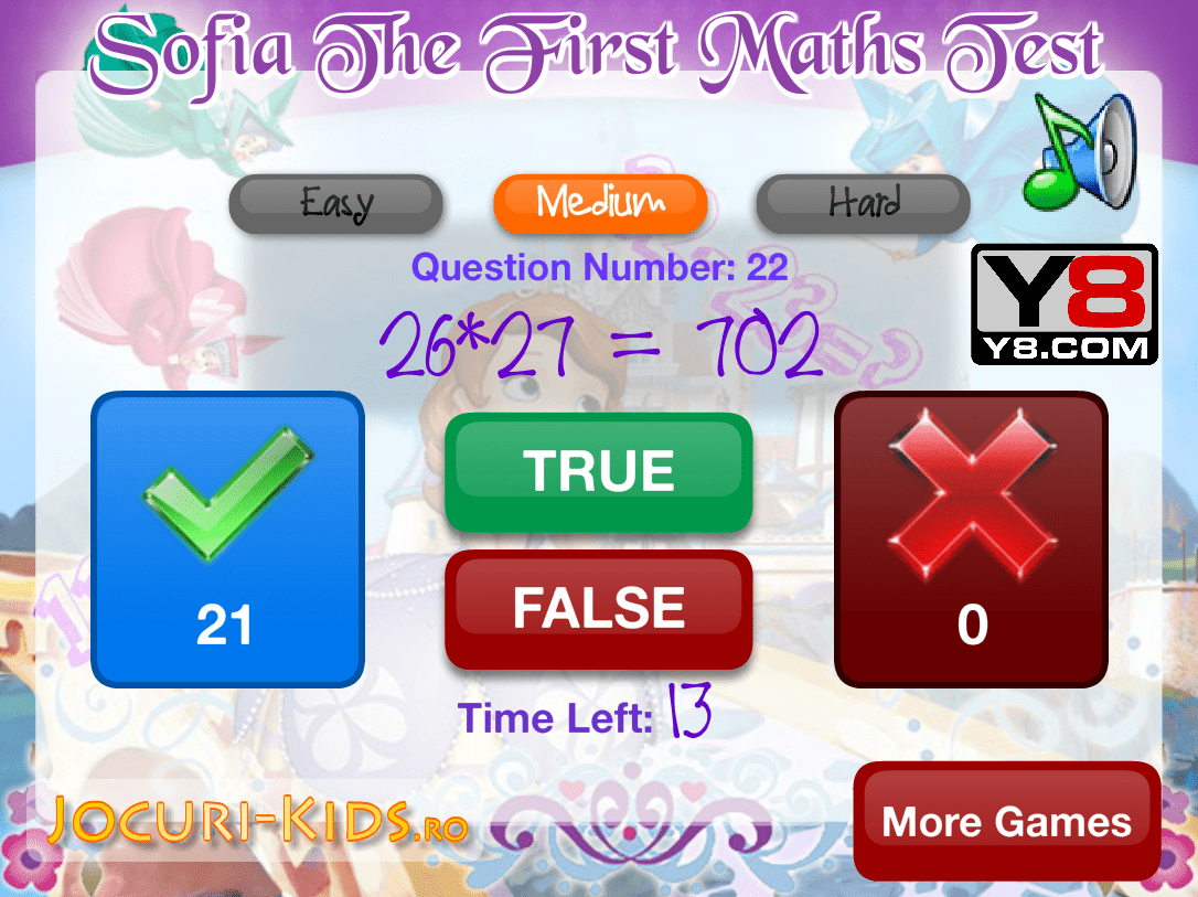 Sofia the First Maths Test screenshot
