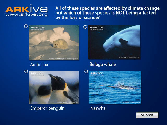 ARKive’s Climate Change Quiz screenshot