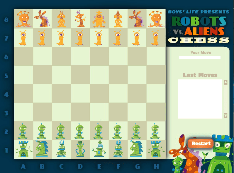 Boys' Life Robots vs Aliens Chess screenshot