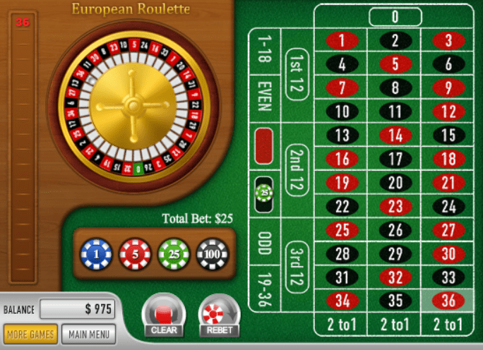 European Roulette screenshot