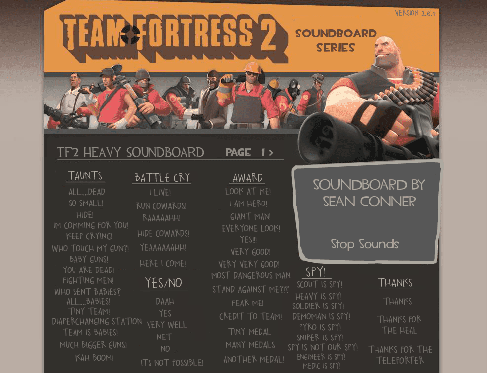 TF2 Heavy Soundboard screenshot