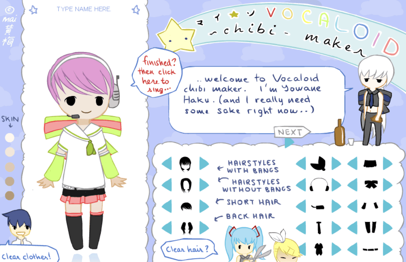 Vocaloid chibi maker screenshot