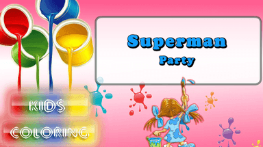 Superman Party Kids Coloring