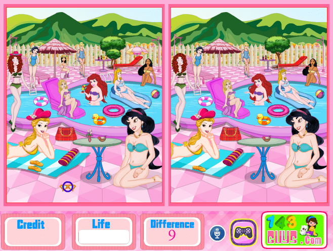 Princess Pool Party Find 10 Diff screenshot