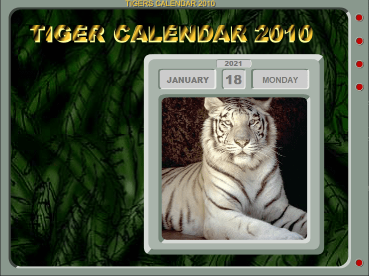 Tiger Calendar 2010 screenshot