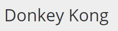 Donkey Kong