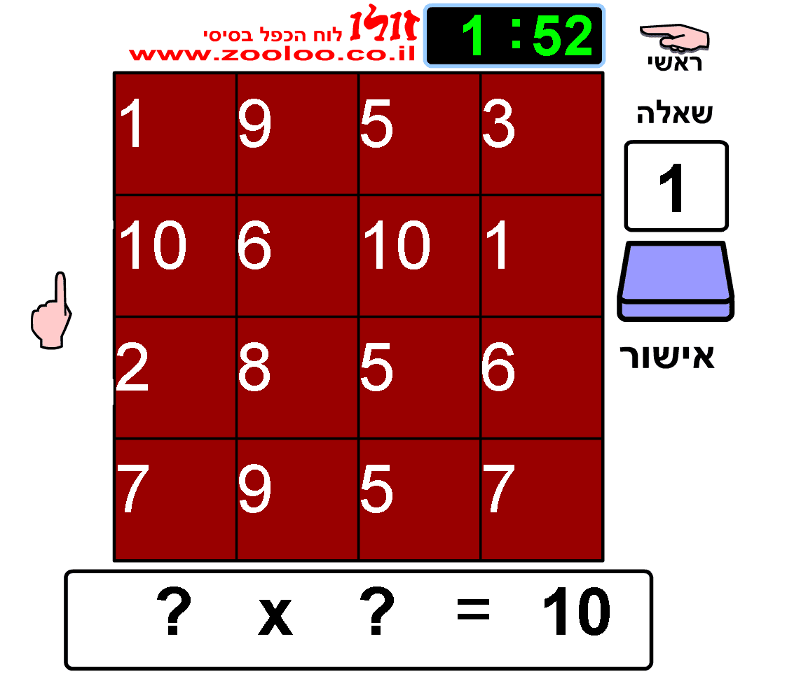 זולו לוח הכפל screenshot