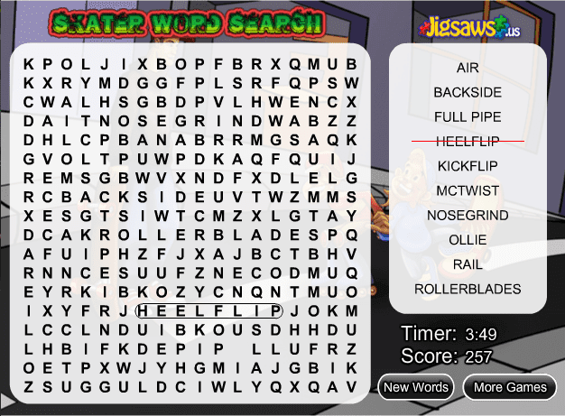 Skater Word Search screenshot