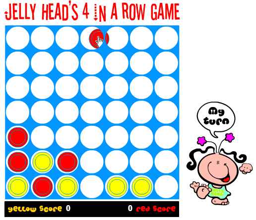 Jelly Head's 4 In A Row Game screenshot