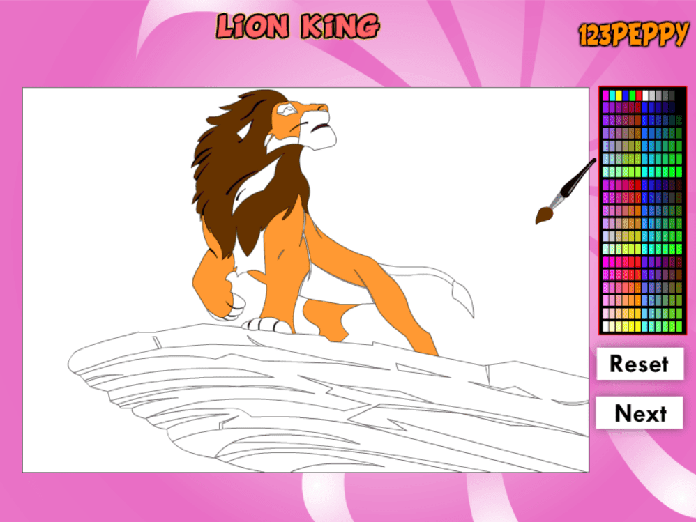 Lion King Online Coloring Game screenshot