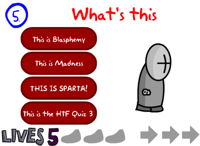 The HTF Quiz 3 screenshot