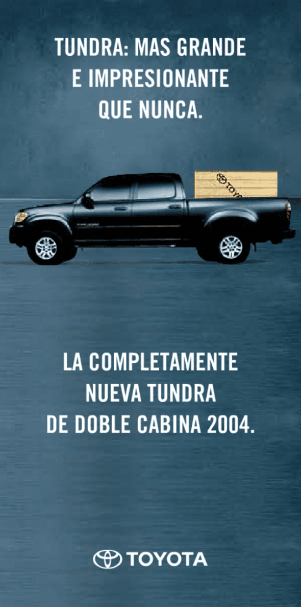 Toyota February 2004 Banner Ad screenshot