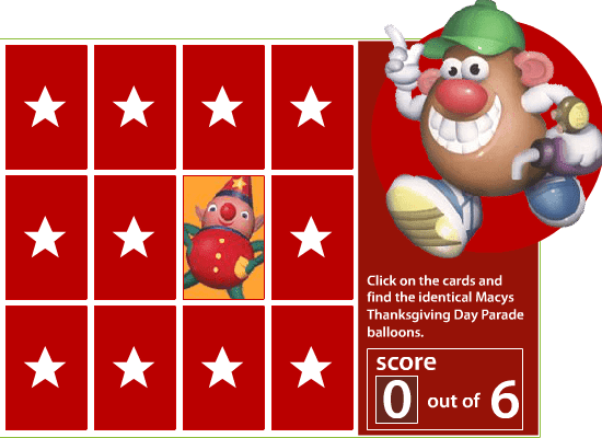 Macy's Thanksgiving Day Parade Matching Game screenshot