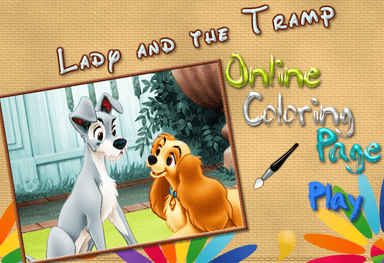 Lady and the Tramp: Online Coloring Page