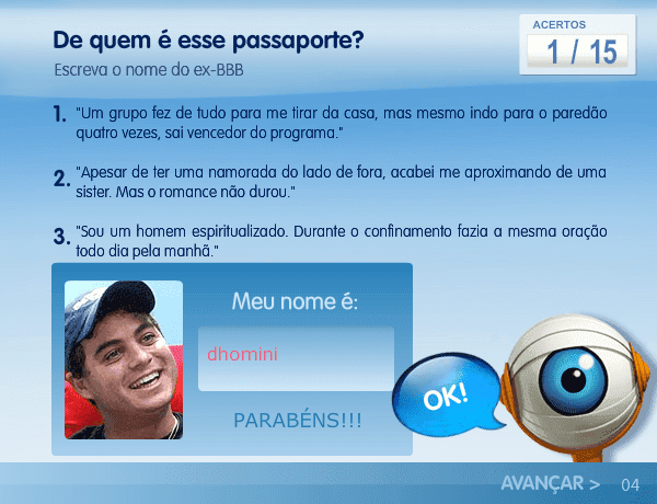 Quiz Passaporte BBB screenshot