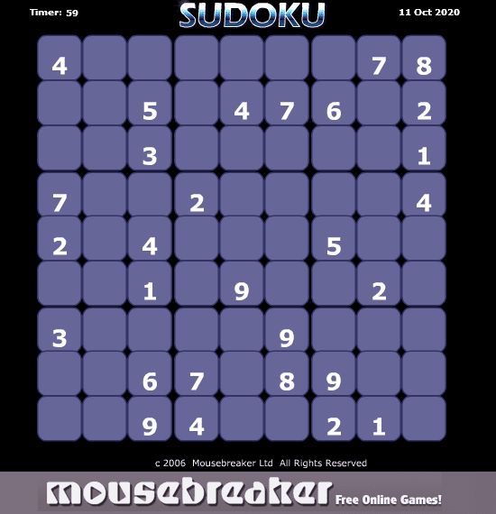 Sudoku screenshot