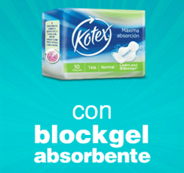 Kotex con blockgel absorbente Banner Ad