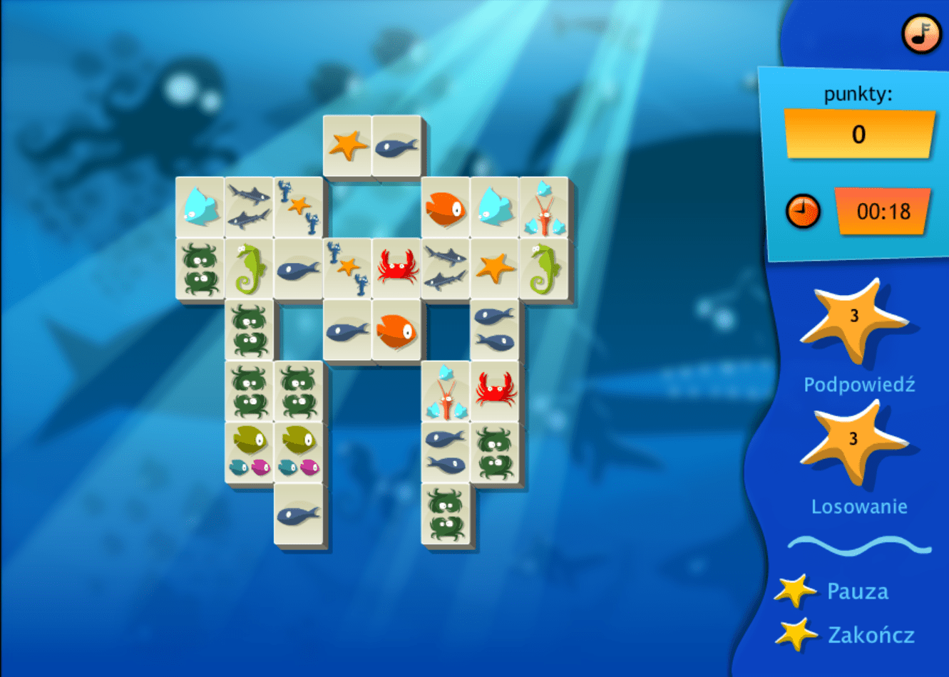 Podwodny mahjong screenshot