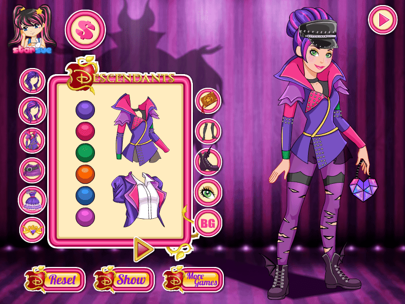 Disney Descendants Mal Dress Up Game screenshot