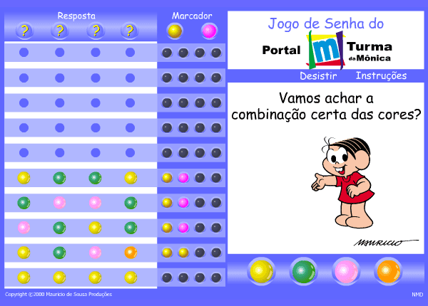 Jogo de Senha do Portal Turma da Mônica screenshot