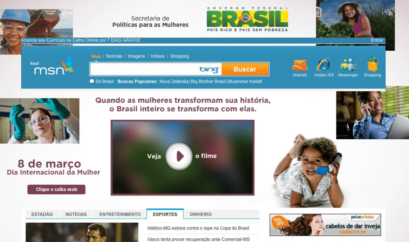 Brasil MSN: SECOM Dia da Mulher screenshot